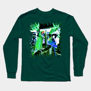 Military Macaw Parrot of the Sunburst Greenery Long Sleeve T-Shirt